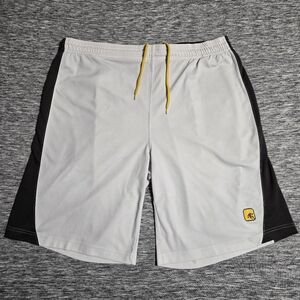 AND1 Men's Basketball Gym Athletic Shorts Size XL White Gray Drawstring